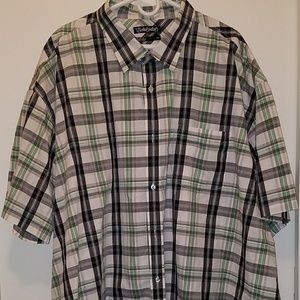 Lime Green and white plaid shirt